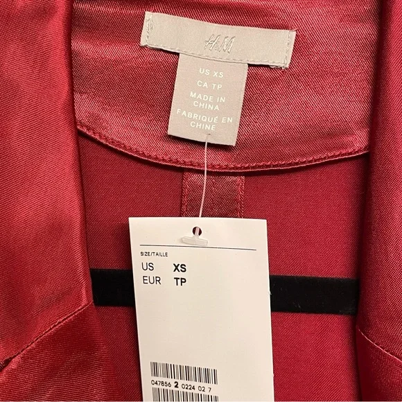 H&M Red Satin Wrap Blazer Dress - Picture 3 of 7
